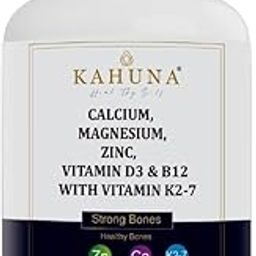 KAHUNA CALCIUM MAGNESIUM ZINC VITAMIN D3 B12 & K2-7 TABLETS | Supports Bone Health | Enhances Immunity | Promotes Energy & Muscle Function | Essential Nutrients for Overall Wellbeing-image-40
