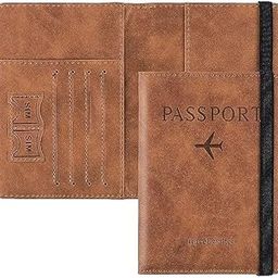 Passport Holder Travel Wallet Organiser, Passport Case with PU Leather Travel Document Holder for Men & Women Travel Accessories (Brown)-image-41