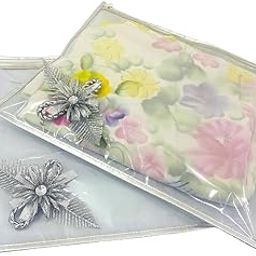 RUHI'S CREATIONS® Designer Silver Single Packing Saree Cover with Heavy Bow/Premium Clothes Cover Garment Organizer Saree Case Sari Pouch Storage Bag (Wedding Collection Gift)(Pack of 5)-image-25