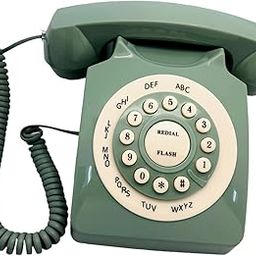 Corded Landline Phone Push Button Landline Phone for Desk Indoor Decorative Green | Corded Telephones | Home Telephones & Accessories-image-16