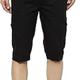 Mens Cotton Three Fourth Capri Shorts with Cargo Pockets-image-60