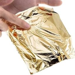 Gold Leaf Sheets, 100 Sheets, 8 by 8.cm Warq Golden Foil Paper for Gilding, Resin Art, Maysur Paintings, Arts Crafts, Nail Deco, Furniture, DIY Projects (3.14 x 3.35 inches, Gold)-10