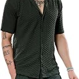 Men's Pajamas Set Workout Shirt Pjs Sets with Shorts 2 Piece Soft Half Sleeve Casual Shirts Loungewear Sets, S-XL-picture-9