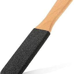 Red Square Foot File Pumice Stone Exfoliating Pedicure Rasp Foot Scrubber with Wooden Handle Remove Hard Dead Skin Callus Dry Rough Cracked Corn Feet in Shower (Black)-6