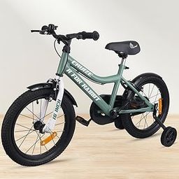 R for Rabbit Cruize Bicycle for Kids 16T Inch Cycle with Training Wheels for 4 to 7 Years Baby Boys & Girls of Upto 40 Kgs Weight Capacity - 90% Installed (Olive Green)-16