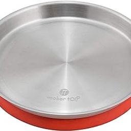 Taabar Toli Child Friendly Stainless Steel Silicone Suction Plate | No Spill | Non-Slip Design | Red 21 x 21 x 3 cms-picture-18