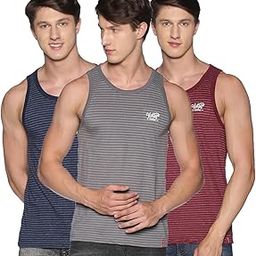 Printed Gym Vest for Men Pack of 3 (Castle Rock, Maroon & Navy Blue) |Size- S | Super Combed Cotton Gym Tank | Regular Fit, Scoop Neck Ganji | Breathable, Sleeveless Men's Sports & Yoga T-Shirt-picture-17