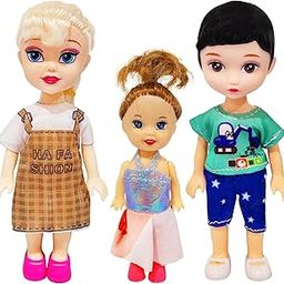 FunBlast Dolls for Girls - 3 Cute Family Doll Set, Realistic Toy for Kids, Birthday Gift (Multicolor)-image-41
