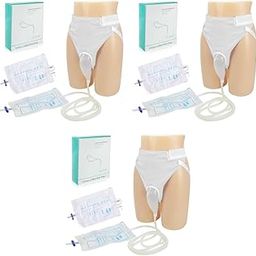 HANNEA® Urine Collector for Women, Collect Bag, Reusable Silicone Portable Wearable Female Urinary Drainage System for Adults, Type White 3PCS-image-1