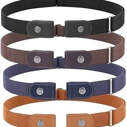 4 Pieces Buckle Free Adjustable Women's Belt, No Buckle Invisible Elastic Belt for Jeans Pants Black/Blue/Brown/Orange color-image-26