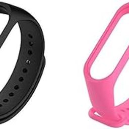 Liddu Band Strap for Xiaomi Mi Band 3 Black & Pink Color Strap (Pack of 2)-image-10
