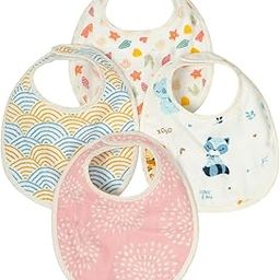TIDY SLEEP Muslin Pure Cotton 3 Layer Baby Bibs, Ultra Soft Skin Friendly Pure Cotton Baby Bibs Assorted Colour-19
