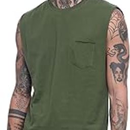 Men's Pure Cotton Regular Fit Pocket Tank Top | Sleeveless Casual Vest with Chest Pocket-image-16
