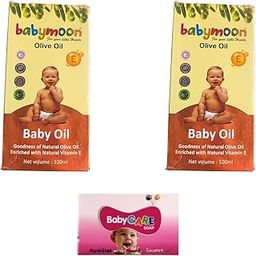 oliveoil baby moon for youe little hearts all skin type 100 ml pack of 2 free baby care soap-image-24