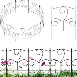 HASTHIP® Metal Garden Fence Outdoor - Connectable Decorative Fence for Garden - Garden Plant Partition Fence - Outdoor Garden & Patio Decoration Items - Garden Fence for Flower, Lawn, Pathway (10 Pcs)-28