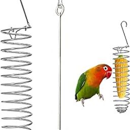 2-Pack Bird Feeder Hanging, Durable Bird Feeders for Cage and Balcony, Stainless Steel Bird Food Holder for Parrots and Small Birds, Easy to Clean and Install-picture-24