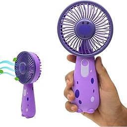 Portable Mini Fan with LED Light | 3 Speed USB Rechargeable Handheld Fan | 6.5" Compact Personal Fan with Type-C Charging | Cute Design for Home, Office, Travel – GIRRAFE03 (Purple)-picture-12