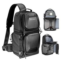 Camera Sling Bag Crossbody Bag Hardshell Camera Shoulder Backpack DSLR/SLR/Mirrorless Camera Case Photography Bags Compatible with Canon/Nikon/Sony/Fuji/Gopro/DJI-5