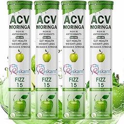 Raskam ACV Moringa 15 Effervescent Tablets | Green Apple Flavor 500mg | Boost Energy & Immunity Naturally with Antioxidants | Controls Cravings (4 Packs of 15 Tablets Each)-25