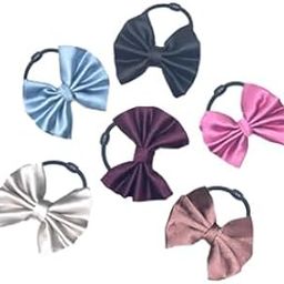 6 Pcs Small Bows Rubber Bands, Elastic Hair Tie for baby girls, teen girls and women Headwear, best hair accessories (Pack of 6)-image-91