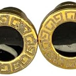 Men's Classy 316L Stainless Steel Golden Colour Studs 1 Pair-image-49