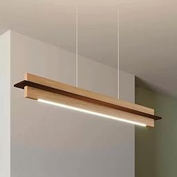 Artica Pine Wood Warm White LED Light Hanging Ceiling Lamp - Rustic Elegance Meets Modern Comfor for Restaurant Cafe Bar Kitchen Dining Room Living Room 30w-picture-10