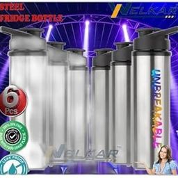 Stainless Steel Water Bottle 950 ml Each Set of 6 Silver | Gym Bottle | Home | Kitchen | Hiking | Treking Bottle | Travel Bottle (P|Design - 878for Home 783 Kitchen-image-92