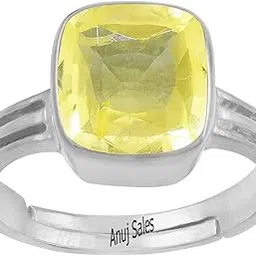 anuj sales 5.25 Ratti 4.55 Carat Natural Yellow Sapphire Pukhraj Stone Panchdhatu Adjustable Silver Ring for Men and Women-picture-43