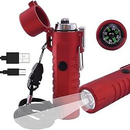 EsLife Metal Electric USB Rechargeable Lighter with & Compass - Windproof, Waterproof Dual Arc Plasma Lighter-17