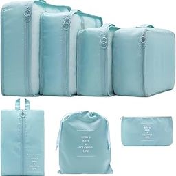Lumicraft Packing Cubes Travel Organizer bags Set - Efficient Packing Travel Cubes & Organiser Bags for Luggage Organization | 7 pieces (Vista Blue)-picture-6