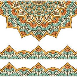 Vcreate Decor Abstract Yellow Half Mandala with Border Wall Sticker & Decal,Size- 58 Cm X 50 Cm-image-13