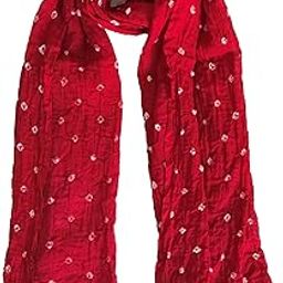 Kkrish Handcrafted Soft Touch Pure Cotton Bandhej (Bandhni) Stole.-image-27