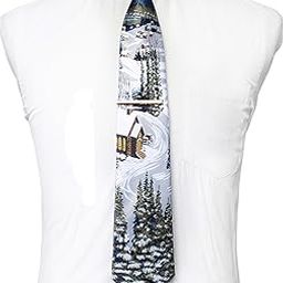 Christmas Ties for Men Novelty Holiday Printed Necktie and Tie Clip Sets-image-63