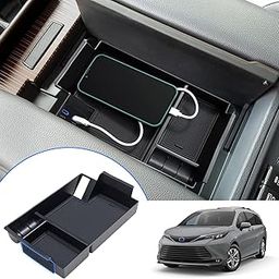 TOPINSTALL Center Console Organizer Compatible with Sienna 2021 2022-Black-13