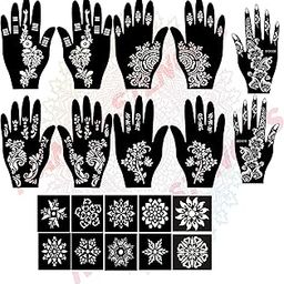 Ivana's Mehndi Tattoo stencil mehndi design for hands Set of 20 pc Combo Pack,10 Pcs Hand design 10 pcs Round Stencils for Women, Girls And Kids, Easy To Use In Just 4 Simple Steps- CPT-2043-1