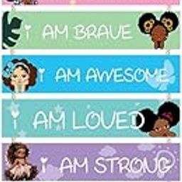 wallkriti Inspirational Wall Hanging with Positive Affirmations for Girls, 9 Wooden Plaques, Multi-Colour-image-98