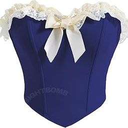OFF SHOULDER LACE TRIM MICRO FIBRE FEATHER TOUCH FABRIC BUSTIER CORSET FOR WOMENS-image-63