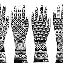 Full Hand Mehndi Stencil Design Full Hand Set | Henna Tattoo Stencil for Women, Girls and Kids | Easy to use in just 4 Steps | Mehandi Sticker Sr.NO-MH-121-15
