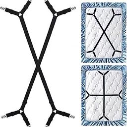 2PCS Bedsheet Holder, Adjustable Bedsheet Tucker Tool with Non-Slip Grips, Bedsheet Holder Clip for Bed, Fits Twin to California King, 4 Black Clips with Adhesive Backing-image-77