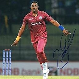 5x7 Inches Original Autographed Photo of West Indies Cricketer Dwayne Bravo-image-92