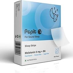 Popit Sound Sleep | Plant-Based Melatonin 5mg Thin Strips for Better Sleep & Stress Relief | Mint Flavour | Non-Habit Forming | 30 Units-31