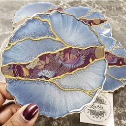 SNOOGG ™1 Pack 10CM Round Shape Crack Design Coaster Silicone Molds for Epoxy Resin Casting for Event, Resin Art Casting, Epoxy, Wedding,Valentine, Anniversary Gift-image-54