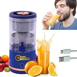 Drumstone 𝐄𝐱𝐜𝐥𝐮𝐬𝐢𝐯𝐞 𝐰𝐢𝐭𝐡 𝟏𝟓 𝐘𝐞𝐚𝐫𝐬 𝐖𝐚𝐫𝐫𝐚𝐧𝐭𝐲 Electric Citrus Juicer with USB Charging, One-Touch Operation, Detachable Parts for Easy Cleaning, BPA-Free, Portable Orange-image-65