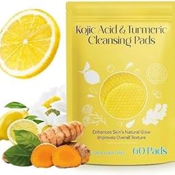 Kojic Acid and Turmeric Cleansing Pads for Face, Dark Spots, Kojic and Turmeric Cleansing Pads, For Women & Men Suitable for All Skin Types 60 pcs (Pack of 1)-image-16
