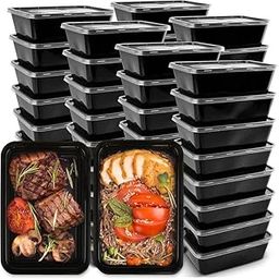 750ML Disposable Meal Prep Containers with Lid – Rectangle Food Storage Boxes | Microwave & Freezer Safe | Reusable | Black | Takeaway & Delivery Use (25 pcs)-29