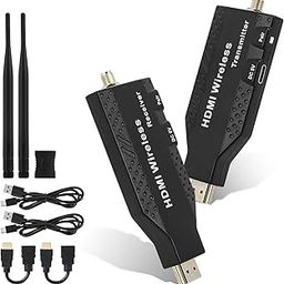 GR Deals Wireless HDMI Transmitter and Receiver, 50 Meter 165ft Range, Plug and Play, Support 2.4/5GHz 1080P Streaming Audio Video from Laptops, PC etc Wireless Plug and Play 50 m Long Range. Black-picture-17