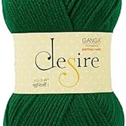 Ganga Acrowool Desire 100% Acrylic Aran Weight Yarn (Pack of 1 ball - 100g) – approx. 200mtr Premium Knitting & Crochet Yarn for Winter Sweaters, Scarves, Blankets | Medium Weight 4, UK 5 (5.5mm) Needle & UK 3 (6.5mm) Hook | Hypoallergenic, Hand Wash (Multicolor) (DRS_015_Pine)-image-3