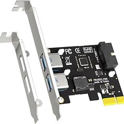 GLOTRENDS 2 Port USB-A + 19PIN USB 3.0 PCI-Express Adapter Card, Compatible with Windows and Linux (Not Support Mac OS)-image-42