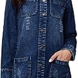 Women's Solid Polo Neck Full Sleeves Denim Overcoat Knee Length Jacket-image-25