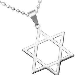 LICHTS®Men's Stainless Steel Star Of David Pendant Necklace Chain 20" Silver|Jewelry & Watches | Fashion Jewelry | Necklaces & Pendants-image-22